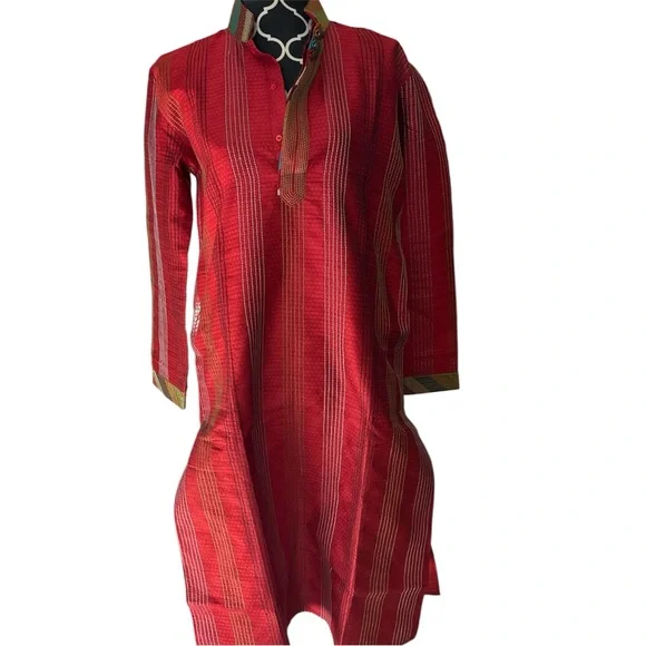 Sang Raag Red Long Sleeve Kurta - Picture 2 of 5